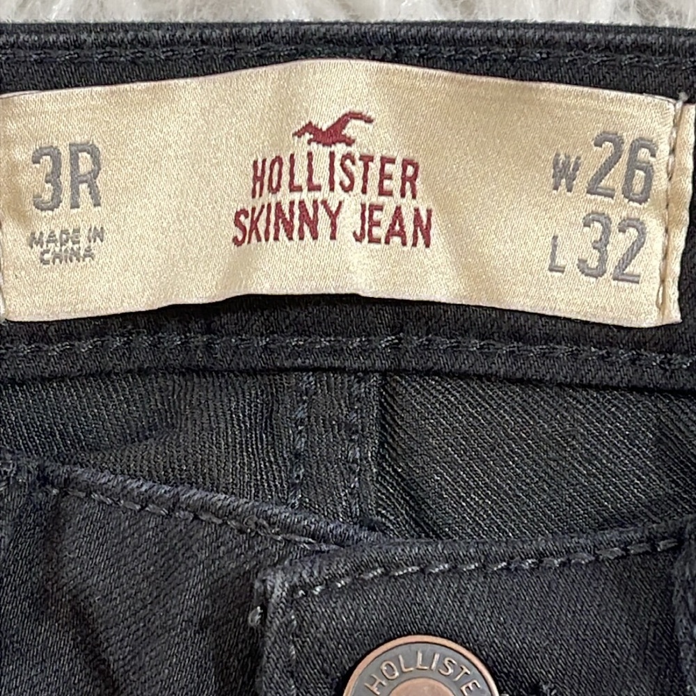 HOLLISTER Skinny Black Denim Jeans With Pockets Size 3R NEW - Picture 9 of 11